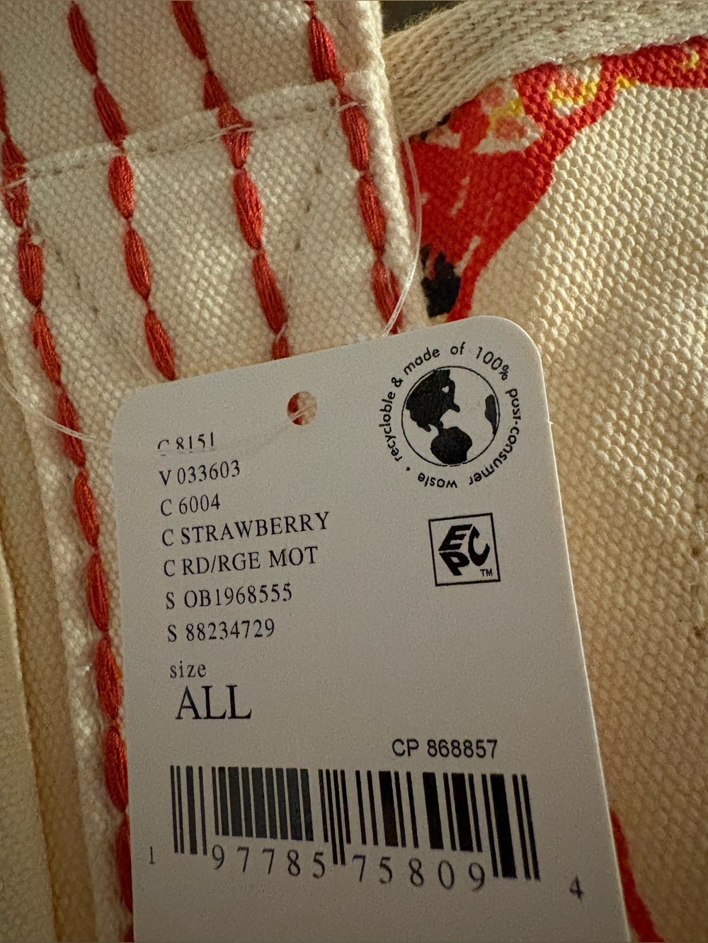 Free People Strawberry Caravan Canvas Tote ๐New with tags!!๐ฅ - Picture 6 of 16